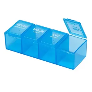 Mini caja de pastillas de uso diario, portátil, con 4 compartimentos