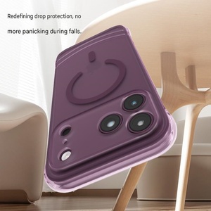 เคสโทรศัพท์แม่เหล็กแบบด้านโปร่งแสงรุ่นใหม่สำหรับ iPhone 18 17 Pro Max พร้อมปุ่มสัมผัสกล้อง AI ป้องกันการกระแทกทั้งสี่มุม - Product Image 6