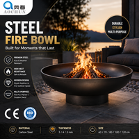 Brasero d'extérieur rond en acier pour bois, design Corten, pour barbecue, camping, fête et maison, avec fonction poêle personnalisée