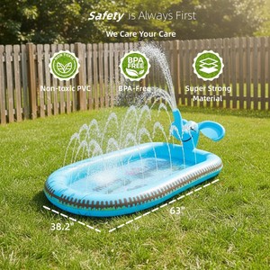 Juguete Inflable de Elefante con Rociador de Agua para Jugar en el Agua en Verano, Piscina de Chapoteo para Bebés o Piscina de Pelotas - Product Image 3