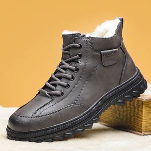 Nouvelles Bottes d'Hiver 2025 pour Hommes, en Laine Doublée de Peau de Mouton, Élégantes, en Cuir Véritable, Doublure Polaire Épaisse, Chaussures de Marche Décontractées et Chaudes - Product Image 2