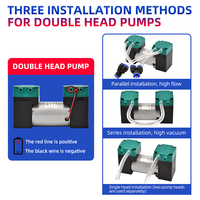 Pompe à vide à diaphragme à double tête à pression négative UV-U3 Small Air DC 12V/24V/220V/110V 20L/min pour emballage alimentaire OEM YCZX