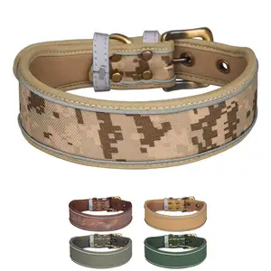 Customized Logo Nylon K9 Tactical Dog Training Collar Heavy Duty Outdoor Walking Waterproof Reflective Dog Collar for Large Dog