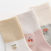 Prêt à expédier - 3 paires/lot de chaussettes pour bébé pour le printemps et l'automne, chaussettes en coton peigné sans couture pour nouveau-nés, chaussettes de haute qualité pour enfants de 0 à 5 ans