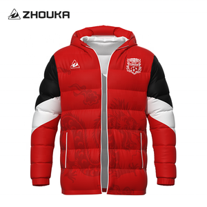 OEM Veste coupe-vent de meilleure qualité <span class=keywords><strong>Manteau</strong></span> de football matelassé Conception personnalisée Veste d'hiver à capuche de football en duvet pour hommes - Product Image 1