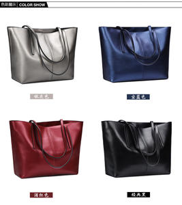 Sacs fourre-tout en cuir de style simple de couleur pure pour femmes de vente chaude - Product Image 3