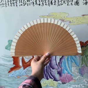 Per la pittura a spruzzo di colore solido classico facile aprire chiudere oggetti di scena regalo di bambù artigianato spagnolo ventilatore in legno - Product Image 5