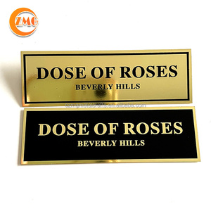 Plaques adhésives <span class=keywords><strong>miroir</strong></span> en acier inoxydable, <span class=keywords><strong>plaque</strong></span> en métal doré brillant gravé de haute qualité, 10 pièces - Product Image 2