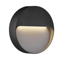 Applique murale extérieure LED ronde en polycarbonate IP65 étanche 6W pour patio, clôture, jardin, porche, escaliers