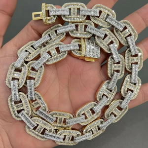 Chaîne cubaine Hip Hop de luxe avec 14 Kt or rose Moissanite bijoux en diamant taille brillant VVS clarté pour les occasions de fête - Product Image 1