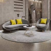 Meubles de maison en velours de qualité supérieure canapé table basse ensemble canapé de salon incurvé hôtel villa exclusive