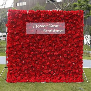 Andere Hochzeits dekorationen Hochzeit dekorative künstliche 3D rote Rose Blume Wand Hintergrund - Product Image 1