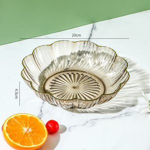 Vajilla DE FÁBRICA DE Yiwu de China, cuenco con borde dorado transparente, tira Vertical, plato para servir comida, plato de fruta para el hogar diario - Product Image 6