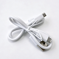 Cable de Carga USB Micro USB Corto de 30cm 50cm de Longitud, Blanco y Negro, para Pequeños Electrodomésticos, Mini Ventilador