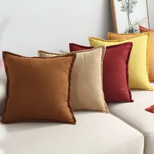 Terbaru Grosir Beludru Nyaman Kustom Sarung Bantal Dekorasi Bentuk Kotak Lumbar untuk Sofa