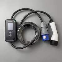 Chargeur EV portable triphasé 22 kW 32 A Type 2, câble de 5 m, écran LCD 3,4 pouces, IP66, Plug & Play, 5 vitesses réglables, vente chaude