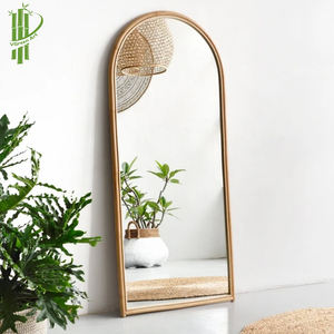 Vintage Rustic <b>Decor</b> Full Length Standing Rattan Mirror <b>Ladder</b> Mirror - Product Image 5