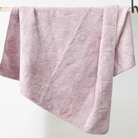 Ensemble de literie de luxe en velours uni 3 pièces toutes saisons, garnissage en polyester, couvre-lit léger, couvre-lit matelassé