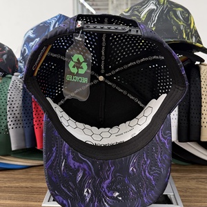 Gorra de Golf con Estampado Digital Impermeable de Camuflaje Morado, 5 Paneles, Perforada con Láser, Transpirable, Visera Curva para Hombres y Mujeres - Product Image 6