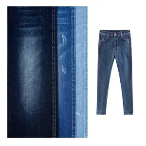 Stock Hoge Katoenen Blauwe Denim Doek Voor Mannen Jeans Stof Met Zacht Gevoel Jeans Materiaal Voor Kledingfabrikant Met Groothandel