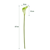 Fleur artificielle de lys calla en PU avec texture gaufrée, bord frisé, longue tige - Décoration intérieure, accessoire de photographie, best-seller transfrontalier