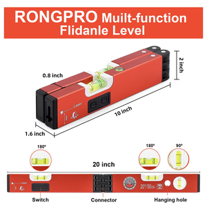 Niveau laser 20 pouces 50 cm, outil de mesure d'angle magnétique pour le bricolage et la construction - Product Image 2