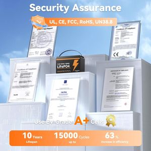 Комплект из 2 литиевых аккумуляторов LiFePO4 12В 100Ач, типоразмер 31, со встроенной BMS 100А, защитой от низких температур, 15000 глубоких циклов для автодомов, морского транспорта, фургонов - Product Image 4