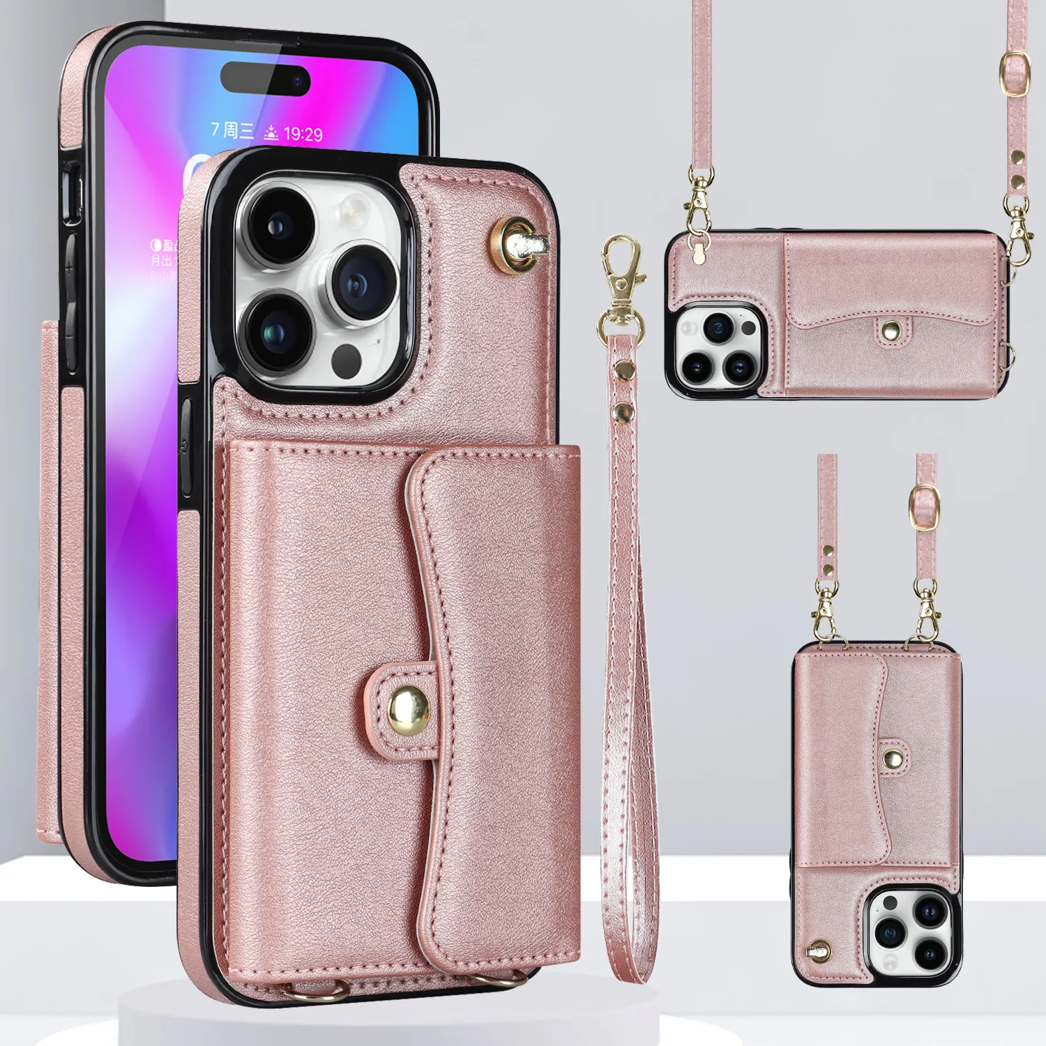 Hot Sale New Shockproof ID Credit Card Holder Phone Case Leather Wallet Cover For Funda Iphone 14 Pro Max