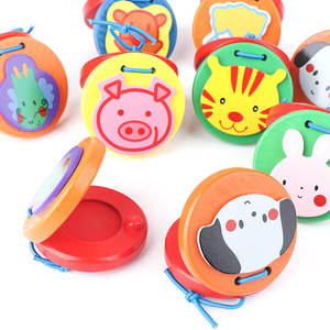 Jouet éducatif en bois pour enfants, couleur aléatoire, dessin animé, carillon, cloche en bois, Instrument de musique, jouet à main - Product Image 5