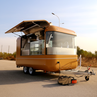 Food Truck, Remorque à café, Camion de vente ambulante, Fourgon de restauration, Remorque alimentaire vintage, avec cuisine entièrement équipée pour hot-dogs, snacks, boissons