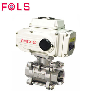 Vannes à boisseau sphérique motorisées 220 V CA 24 V en acier inoxydable 304, trois pièces, 1000 WOG, pour eau, OEM - Product Image 1