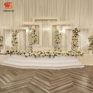 ZKAI Grand ensemble d'arche de fond blanc pour décoration de scène de <span class=keywords><strong>salle</strong></span> de mariage, avec support et cadre métallique - Product Image 6