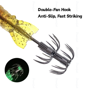 Señuelo Luminoso de Calamar Suave de 10cm <span class=keywords><strong>y</strong></span> 10g, de PVC Resistente a Desgarros, con Brillo UV, Cebo Artificial con Anzuelo Tipo Paraguas para Pesca Nocturna - Product Image 4