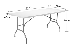 Square 6Ft 180Cm Hdpe <b>Plastic</b> Folding <b>Table</b> Top Fridge Refrigerator <b>Outdoor</b> Portable Diy Wine <b>Table</b> Square 6ft 180cm Hdpe - Product Image 4