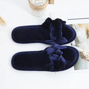 Lusso da donna in peluche da interno per pantofole antiscivolo <span class=keywords><strong>con</strong></span> Sole in pelliccia sintetica soffice Cross Band invernale casa pelosa per pantofole - Product Image 6