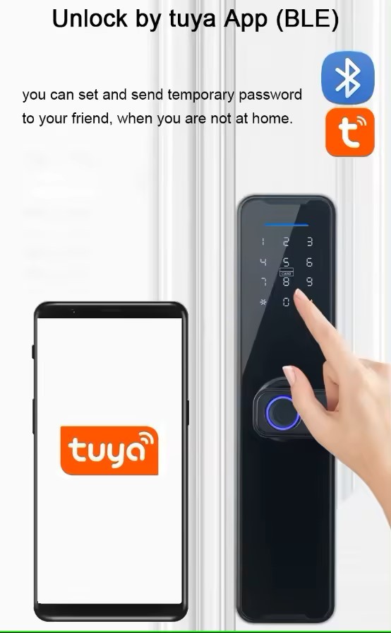 Tuya App WiFi Smart Digital Lock Intelligente Fingerprint Biometric Eletronic Digital Password Keyless Entry for Wood Door · image 7