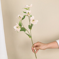 Fleurs artificielles de luxe en soie, 5 têtes, bleu clair, Hellebore, Rose de Noël, pour studio photo, toile de fond de mariage, décoration de vase
