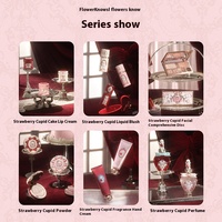 Collection complète de maquillage Flower Knows Strawberry Cupid, coffret cadeau tout-en-un comprenant toutes les fards à paupières, le blush, le rouge à lèvres, la poudre pour le visage