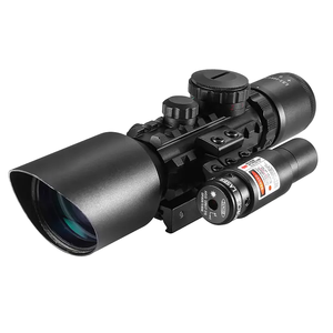 Tactical M9 Optical <strong>Scope</strong> - Long <strong>Range</strong> Hunting <strong>Scope</strong> with Red Laser, Aluminum Alloy Build, Mount Base - Product Image 2