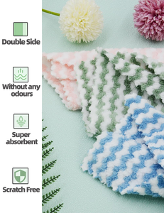 Wholesale <b>Absorbent</b> Coral Fleece Microfiber Kitchen Dish <b>Cloths</b> Reusable <b>Cloth</b> Towels - Product Image 5