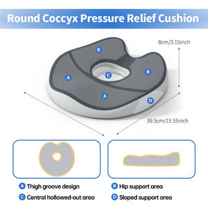 Cojín Ergonómico Tipo Donut para Alivio del Dolor de Coxis y <span class=keywords><strong>Hemorroides</strong></span>, Almohada de Asiento de Espuma Viscoelástica para Silla de Oficina y Automóvil - Product Image 6