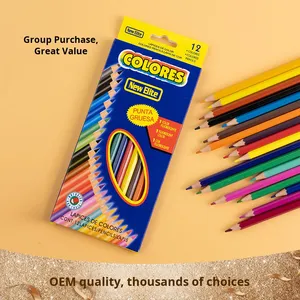 Juego de Lápices de Colores de 12/<span class=keywords><strong>24</strong></span>/36 Colores para Estudiantes, Lápices de Madera para Dibujar y Colorear, en Caja, con Diseño de Dibujos Animados - Product Image 2