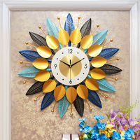 Horloge murale de luxe multifonctionnelle 3D Art Déco antique à quartz, affichage à aiguilles, motif nature morte, pour salon, 30 mm