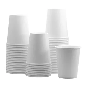 Kant En Klaar Voorraad Enkele Muur Cup Wegwerp Bulk Groothandel 8Oz Witte Goedkope Hete Koffie Papier Beker