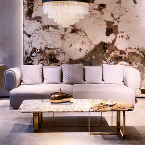 New Design Elegant Modern Luxury <b>Living</b> <b>Room</b> <b>Sofa</b> Furniture Set Napa Leather Fabric - Product Image 2