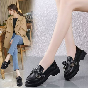 Yi'erkang รองเท้าส้นเตี้ยหนังแท้สำหรับผู้หญิงรองเท้าส้นเตี้ยสไตล์อังกฤษสำหรับฤดูใบไม้ร่วง2025 - Product Image 6