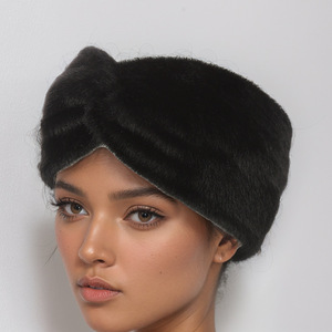 Diadema de punto cruzado de felpa, accesorios para el cabello de lana con borde ancho para otoño e invierno, protección para los oídos, gorro, cintas para el cabello cálidas - Product Image 2