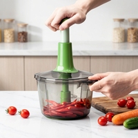 Handmatige Easy Press Voedselhakker Multifunctionele RVS Groente- en Fruitmolen Salade Huishoudelijke Vleesmes LFGB Gecertificeerd