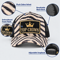 Casquette Trucker Unisexe Personnalisée OEM ODM en Peluche Douce Rayée avec Dos en Maille Respirante et Fermeture Snapback Ajustable – Style Streetwear Tendance