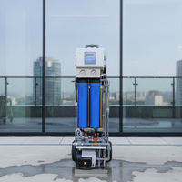 Unité de filtration d'eau mobile robuste avec cadre en acier thermolaqué et pneus anti-crevaison pour le nettoyage extérieur
